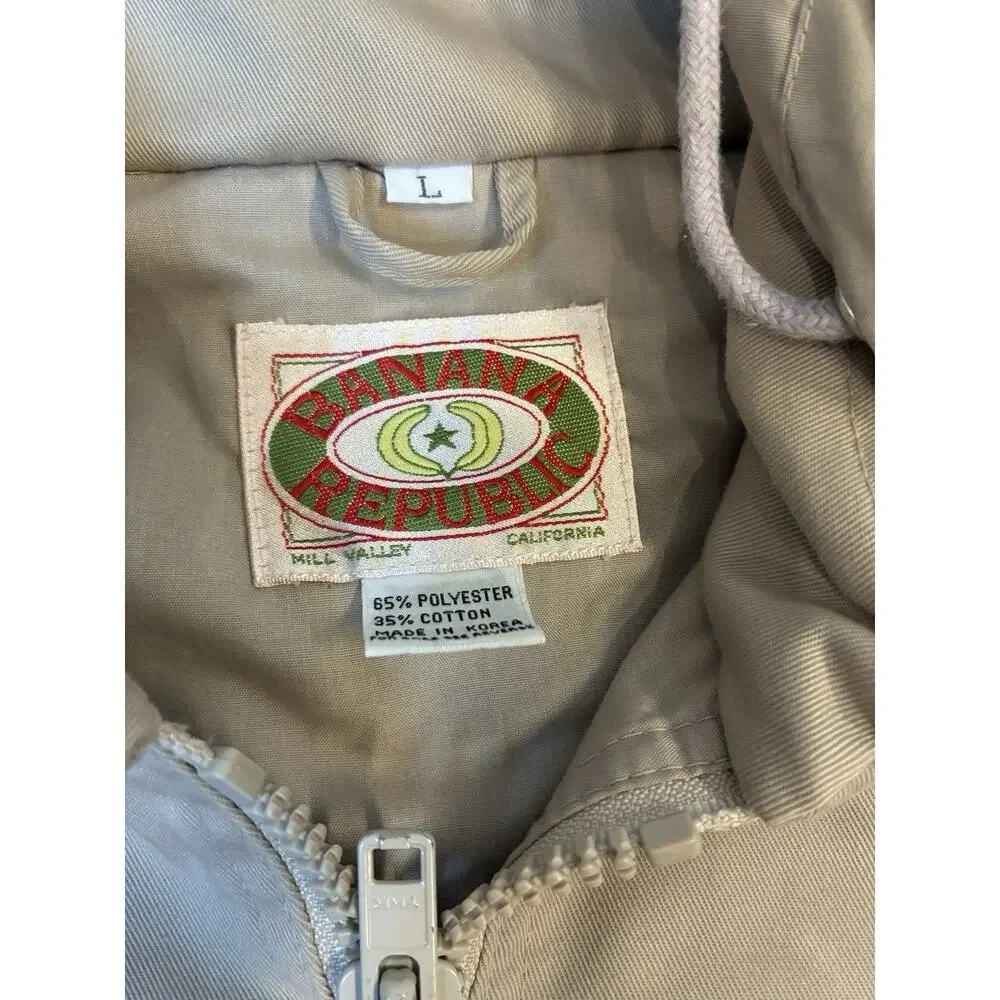 Vintage 80s Banana Republic Mill Valley Tag Bush Vest Large Hooded Safari